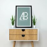 Modern Vertical Poster on a Desk Mockup