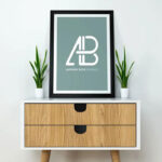 Modern Vertical Poster on a Desk Mockup