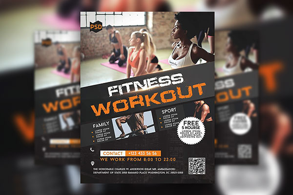 Modern Professional Fitness Flyer Template