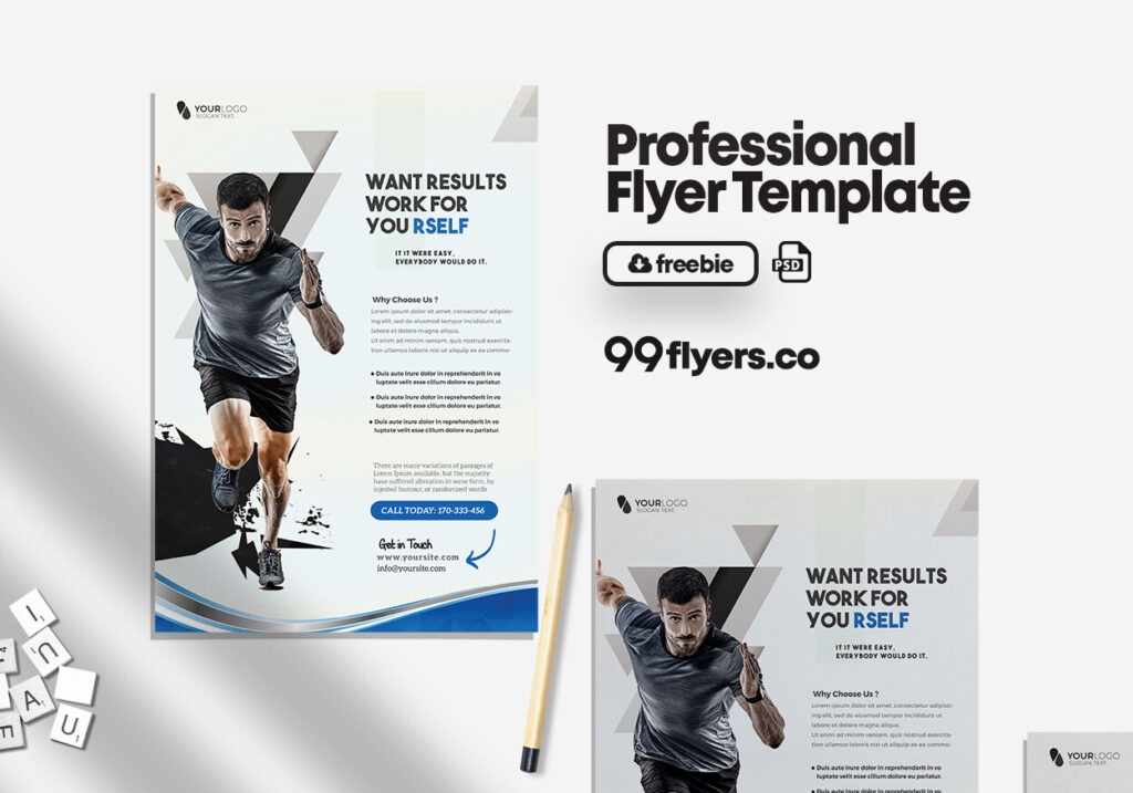 Modern Promotional Gym Fitness Flyer Template