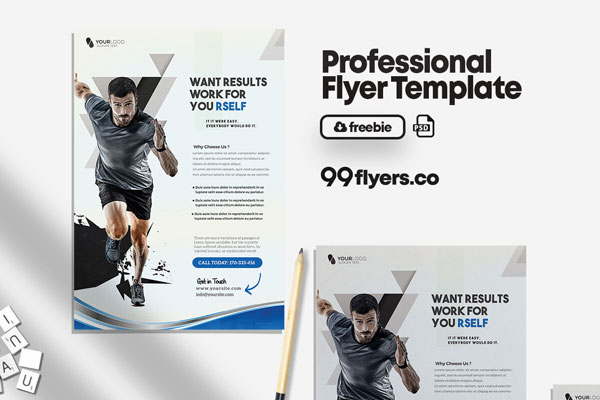 Modern Promotional Gym Fitness Flyer Template