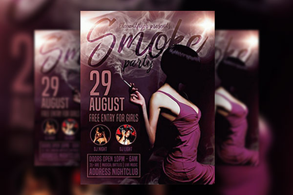 Modern Smoke Party Flyer and Facebook Cover Templates