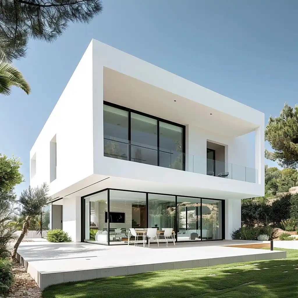 Modern Spanish House White Windows