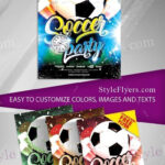 Modern Sparkly Soccer Party Flyer Template
