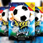 Modern Sparkly Soccer Party Flyer Template