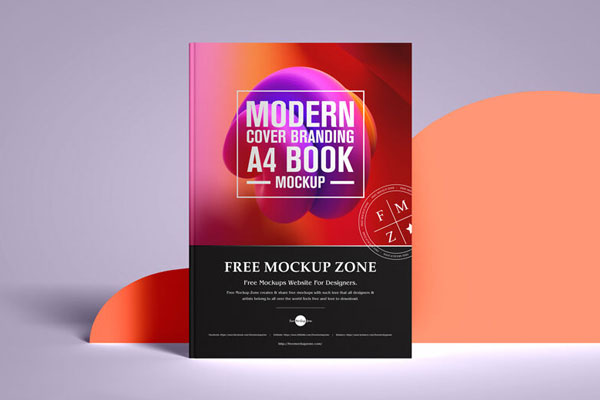 Modern Standing Book Cover Mockup