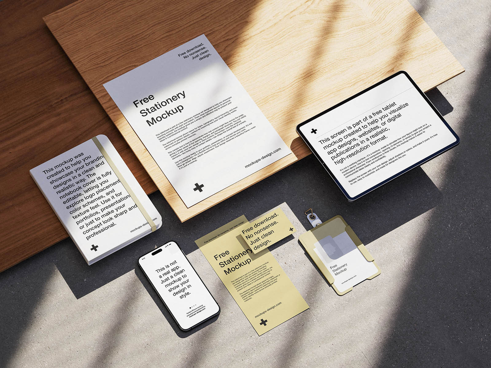 Free Modern Stationery Mockup PSD Template