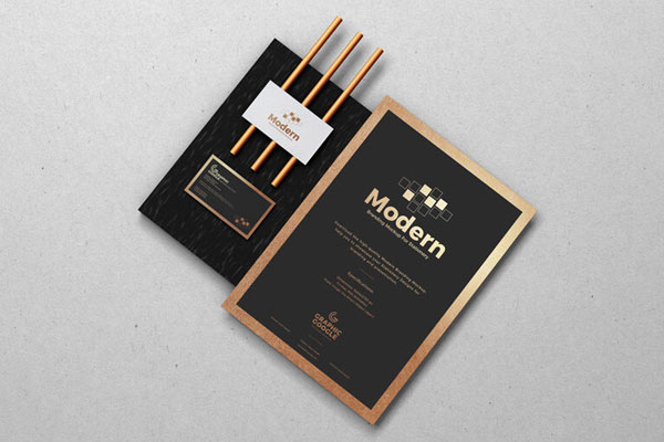 Modern Stationery Pencil Holder Branding Set Mockup