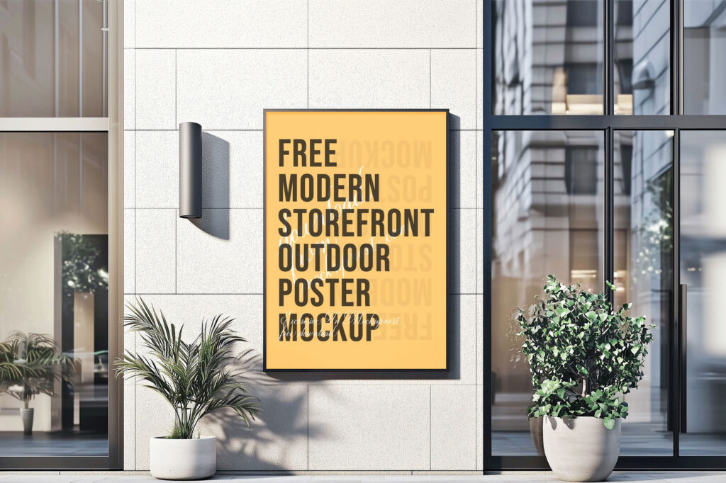 Modern Storefront Outdoor Poster Mockup
