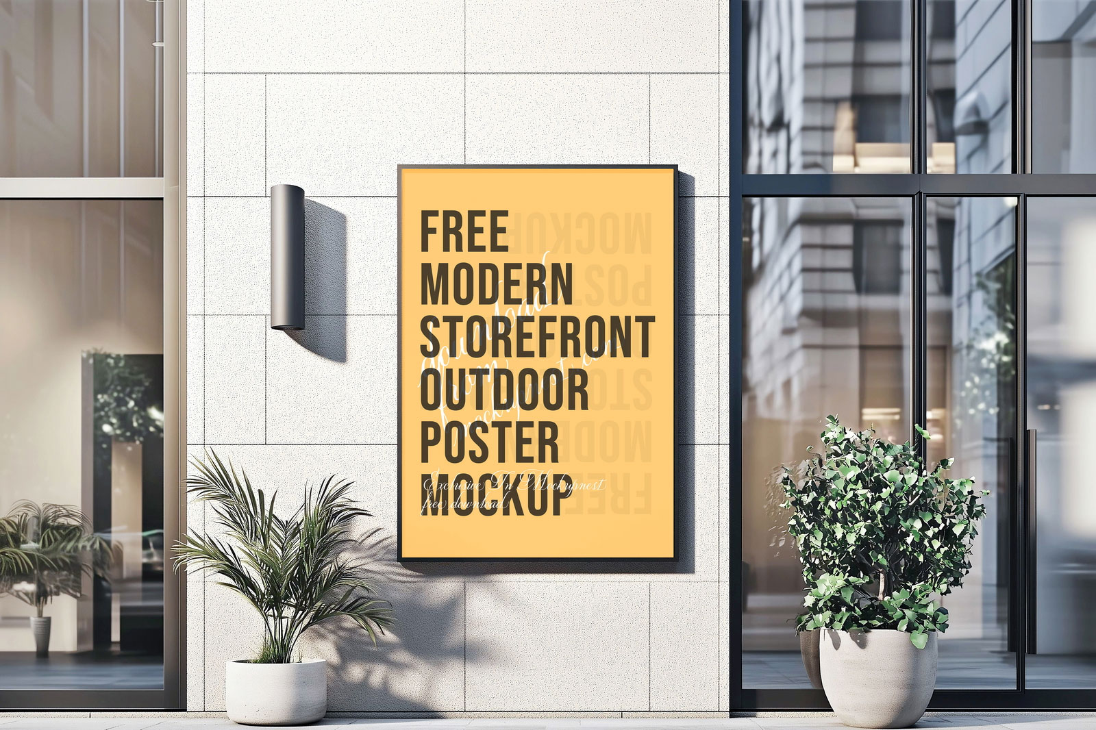 Free Modern Storefront Outdoor Poster Mockup PSD Template