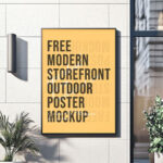 Modern Storefront Outdoor Poster Mockup