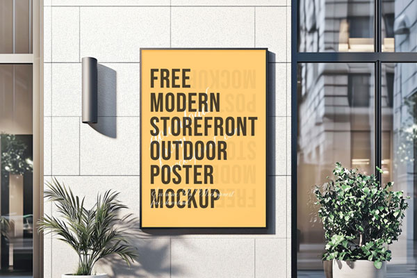 Modern Storefront Outdoor Poster Mockup
