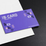 Top View of Modern Texture Business Card Mockup