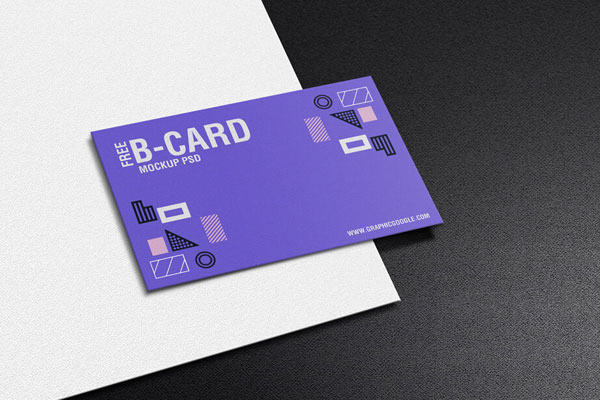 Top View of Modern Texture Business Card Mockup