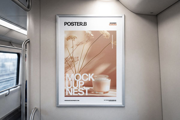 Modern Train Poster Mockup