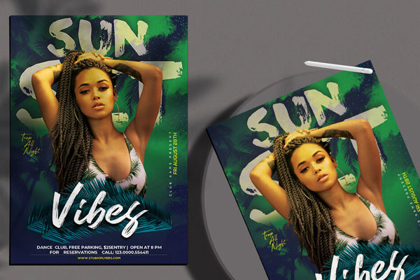 Modern Tropical Summer Party Flyer Template