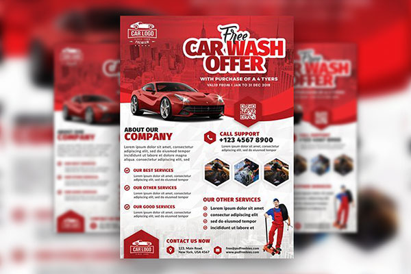 Modern Urban Car Wash Services Flyer Template