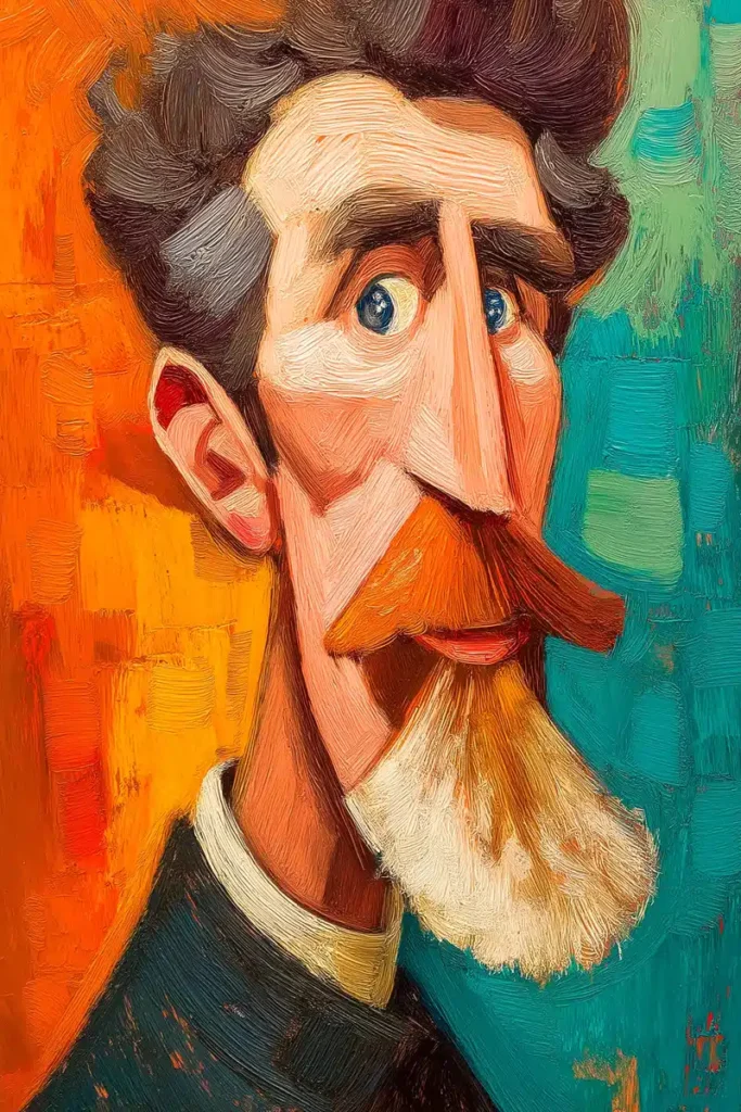 Modigliani Bearded Man Portrait