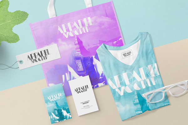 Overhead View of Apparel Items Mockup