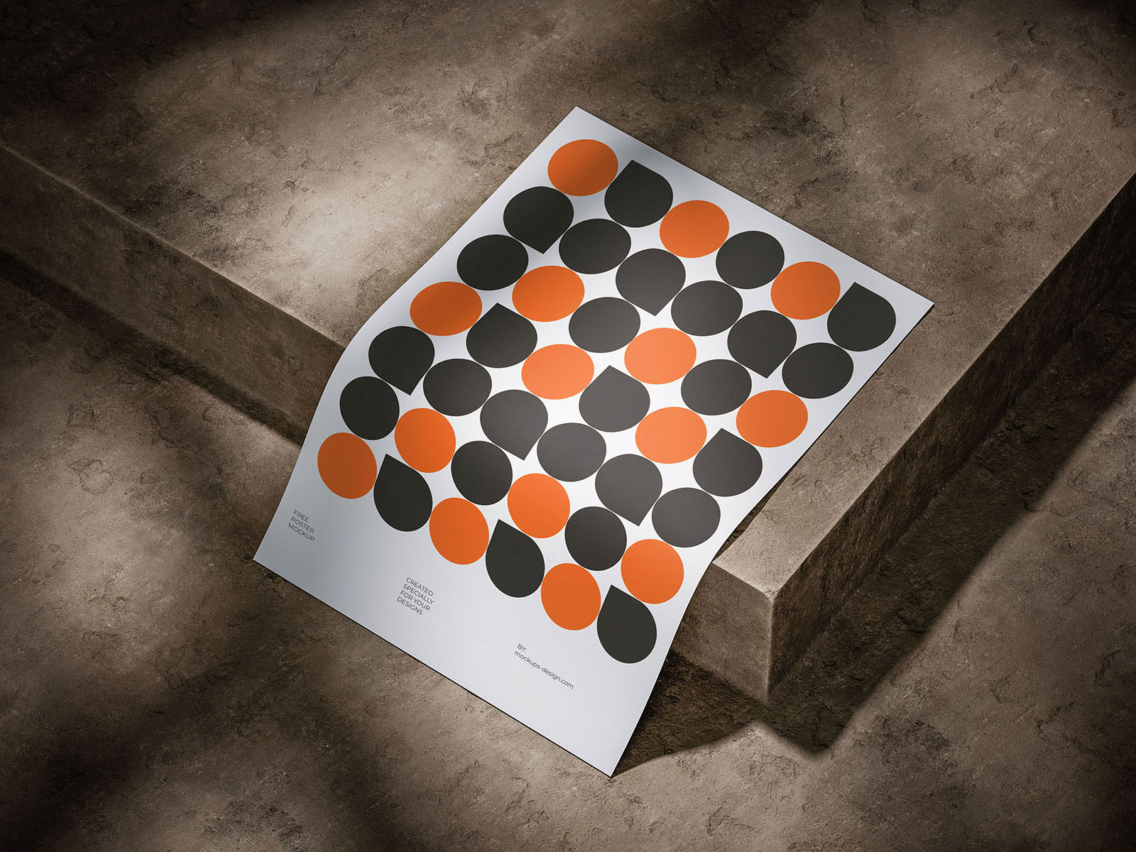 Free Moody Concrete Poster Mockup PSD Template