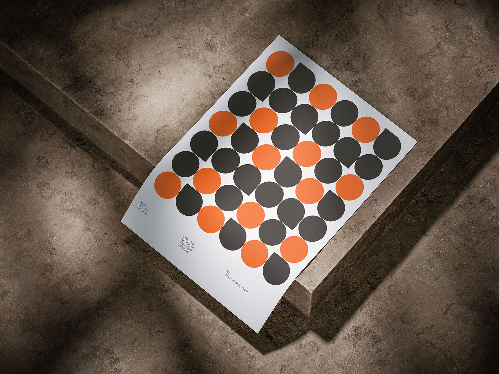 Free Moody Concrete Poster Mockup PSD Template