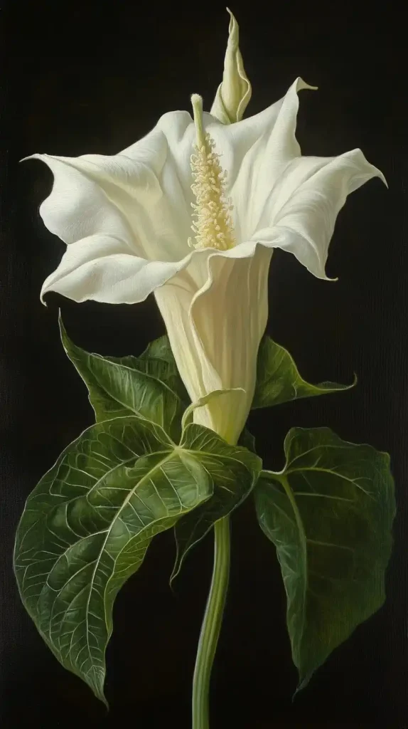Moonflower Painting Datura Bloom