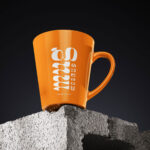 5 Mug Mockup on Concrete Brick