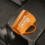 5 Mug Mockup on Concrete Brick