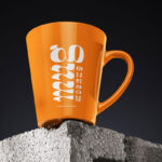 5 Mug Mockup on Concrete Brick