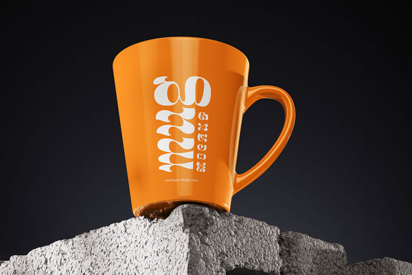 5 Mug Mockup on Concrete Brick