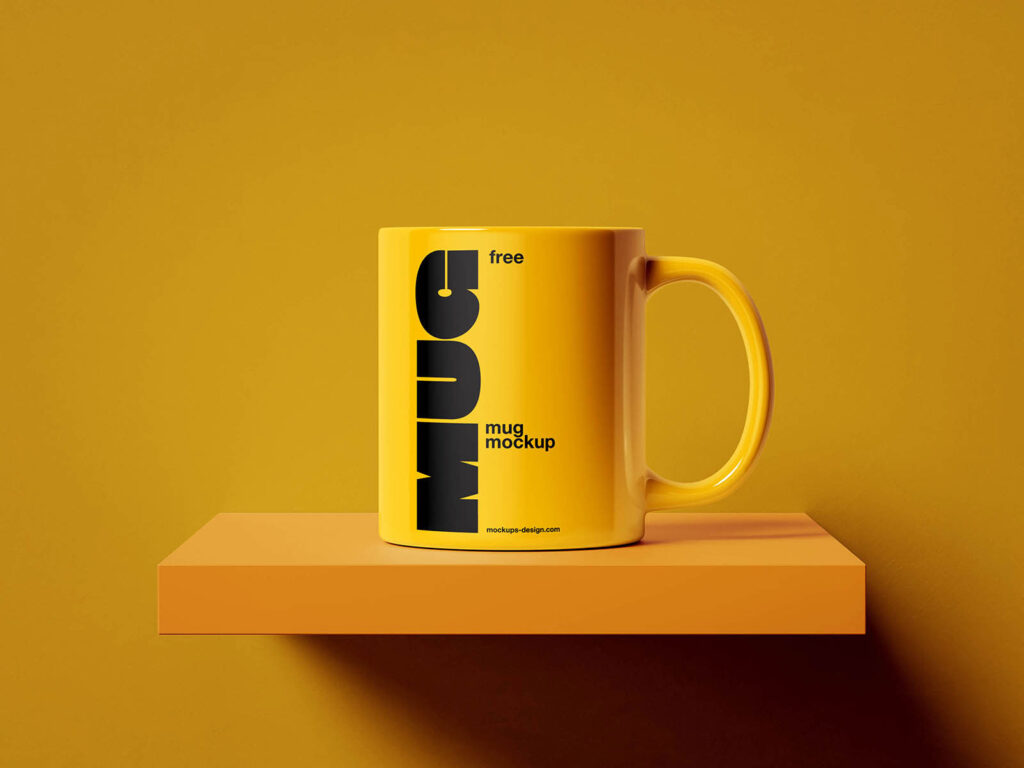 Mug on the Shelf Mockup
