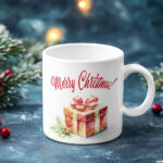 Mug with Christmas Decorations Mockup