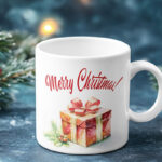 Mug with Christmas Decorations Mockup