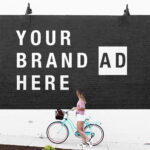 Mural Mockup With a Girl on Bicycle