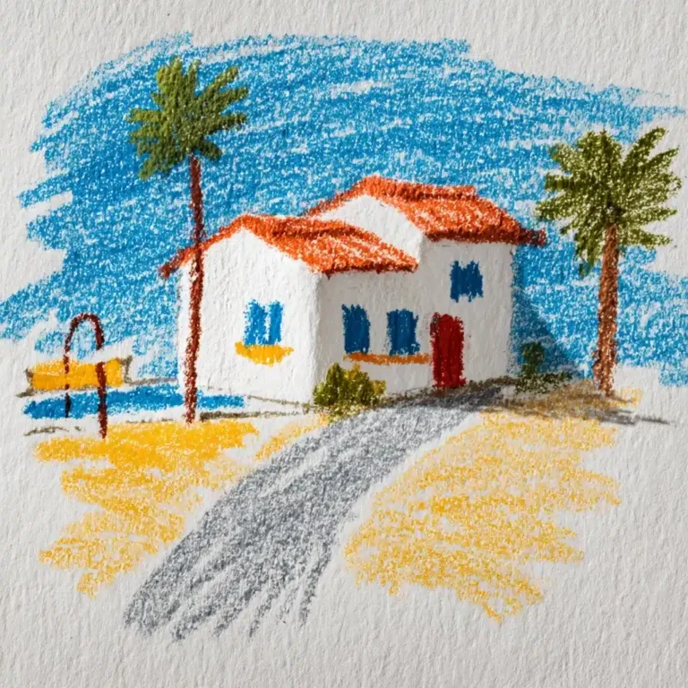 Naive Crayon Hotel Scene