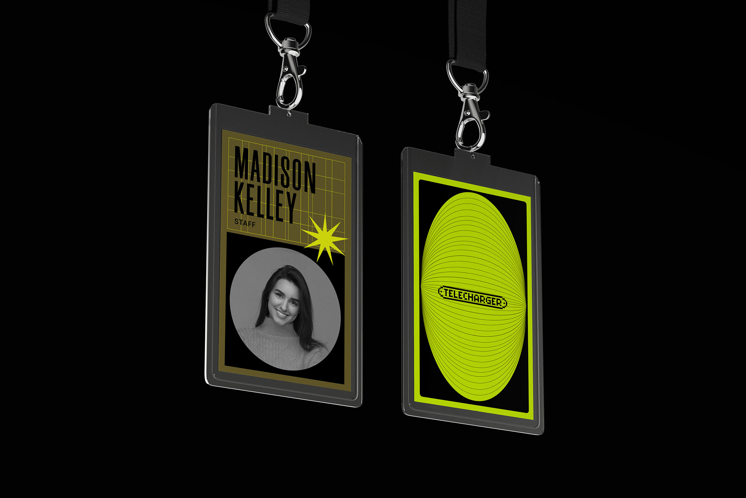 Free Name Tag Badge Mockup in Front View PSD Template