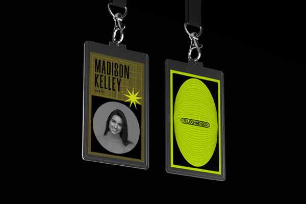 Name Tag Badge Mockup in Front View