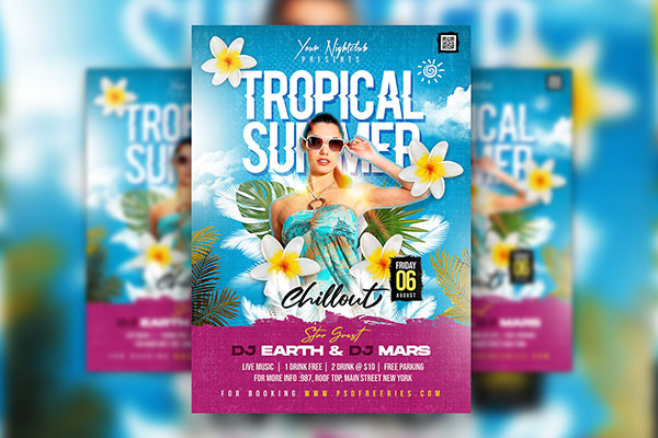 Natural Tropical Summer Club Party Flyer Template
