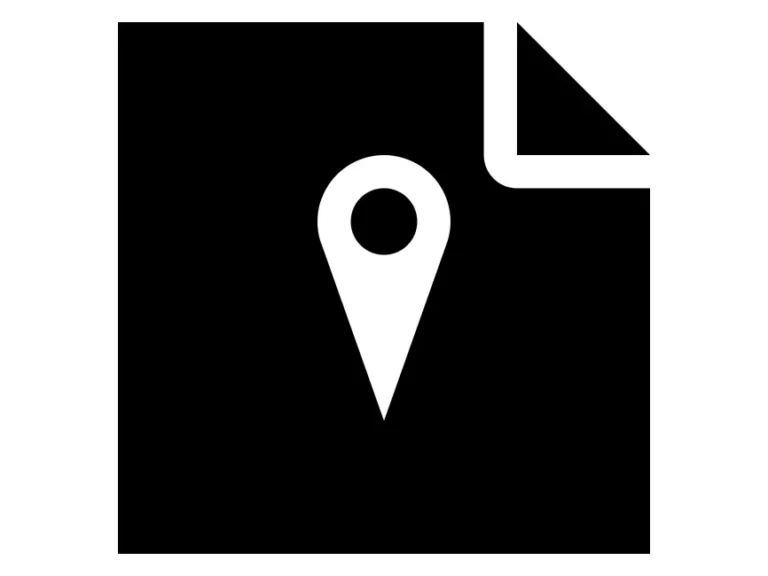 Navigation Pin on Black Square Logo