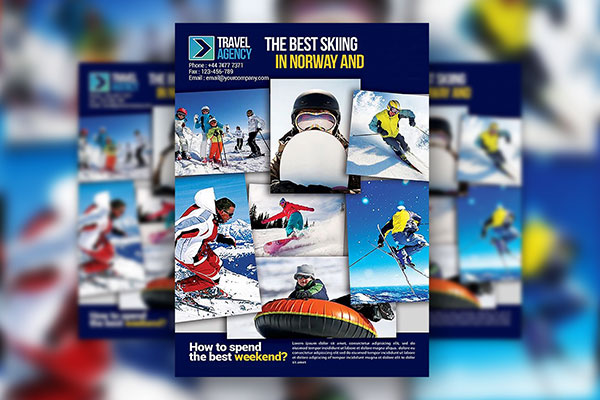 Navy Blue Travel Agency Flyer Template