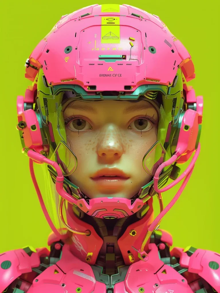 Neon Cyberpunk Robot Girl ai prompt preview