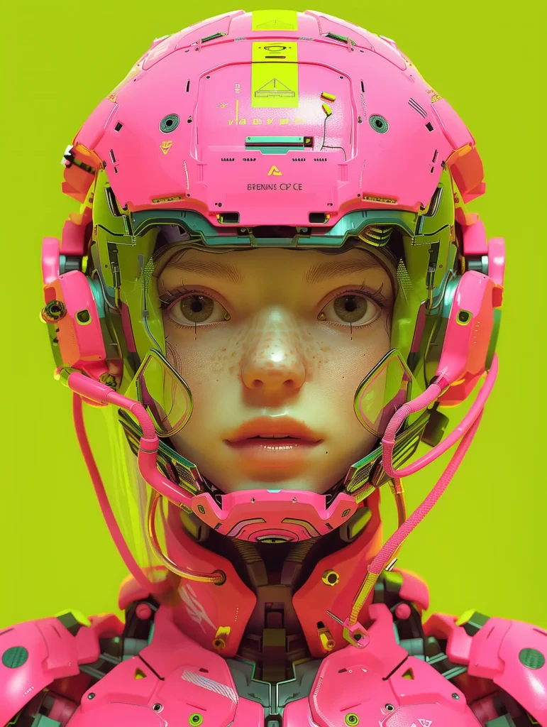 Neon Cyberpunk Robot Girl