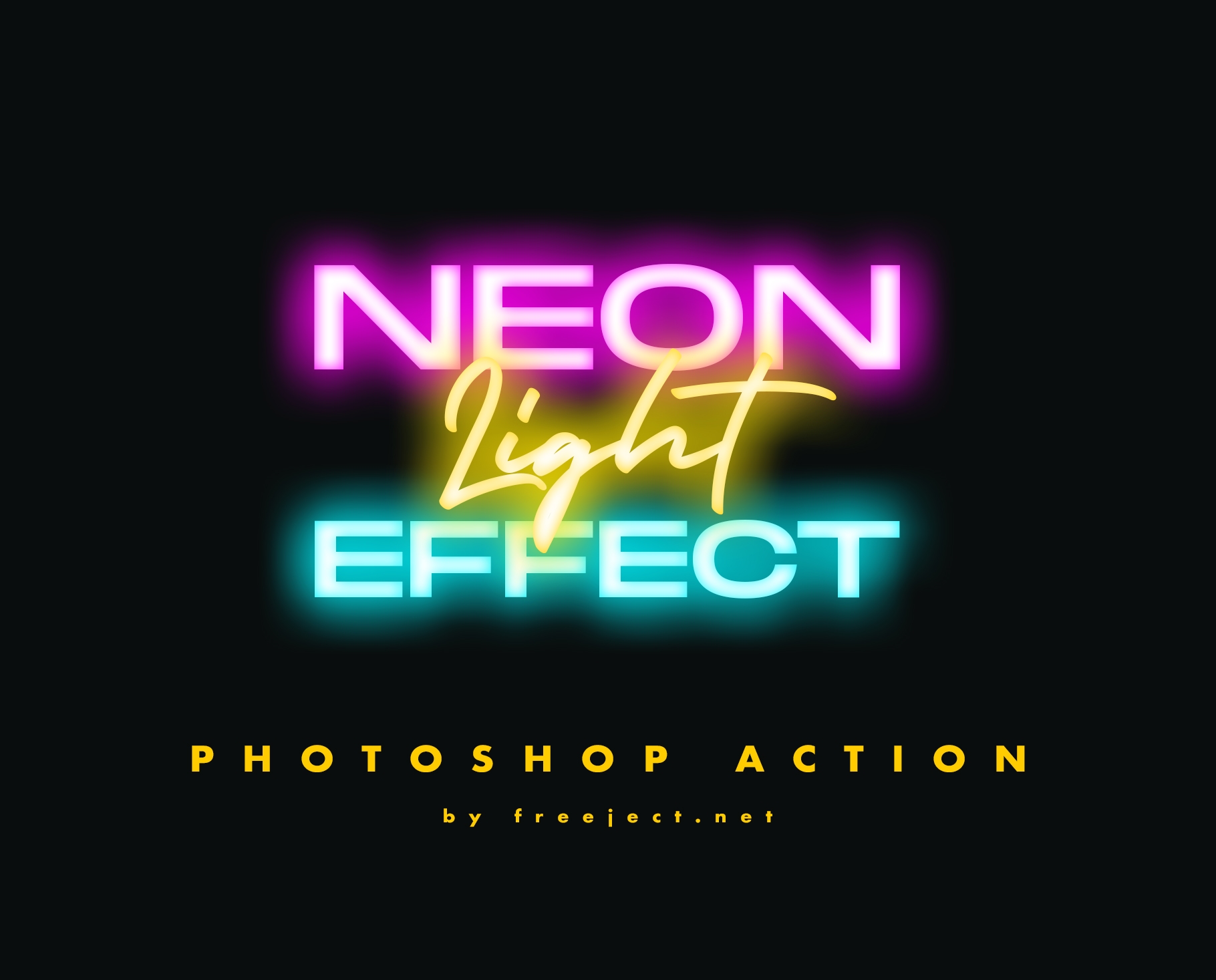 Neon Light Text Effect FREE PSD