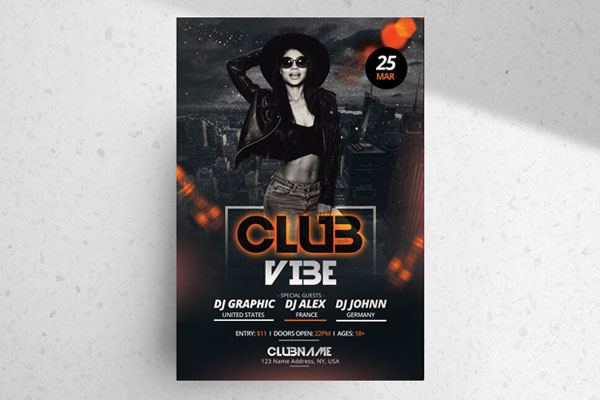 Neon Urban Nightclub Party Flyer Template