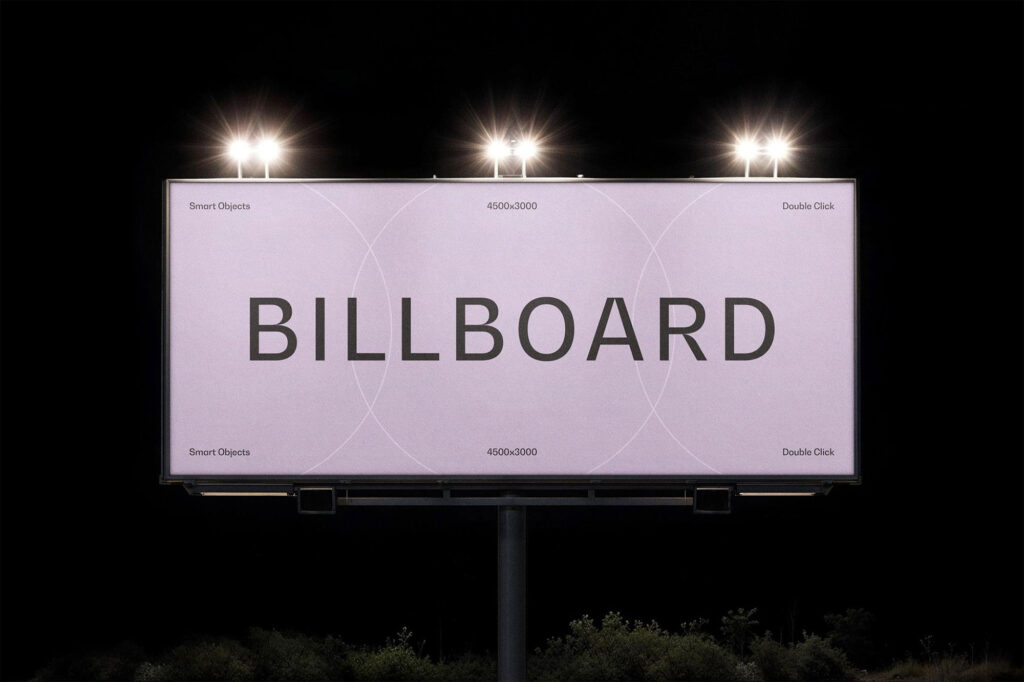 Nighttime Billboard Mockup