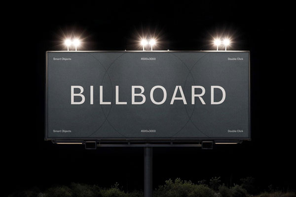 Nighttime Billboard Mockup