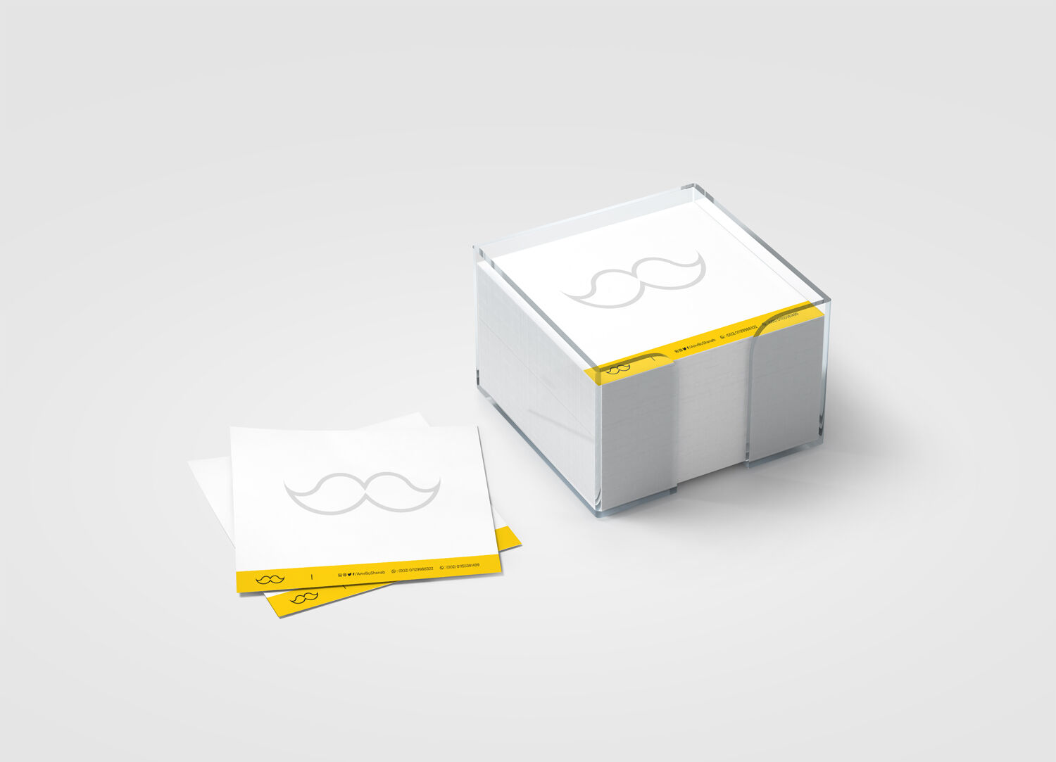 Note Paper Transparent Slip Pad Holder Mockup FREE PSD