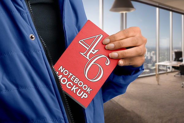 Notebook in Hand Mockup