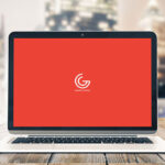 Notebook Laptop Screen on Wooden Table with City View Mockup