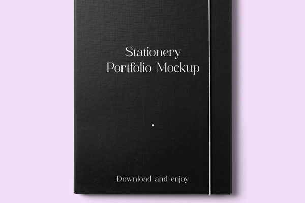 Notebook with Fine Trap Mockup in Top View